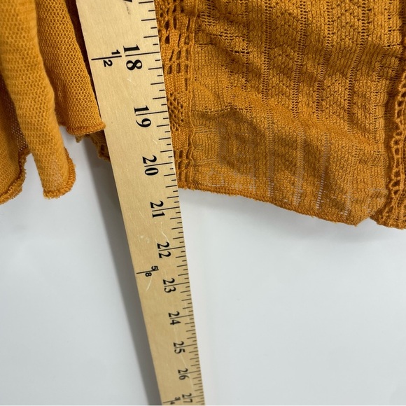 Free People Mae Boho Embroidered lace V-Neck Top, Size XS Orange - Picture 7 of 10